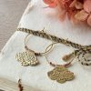 créoles gingko empreinte dentelle et miyuki